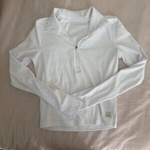Vuori Studio 1/2 Cropped White Half Zip XS